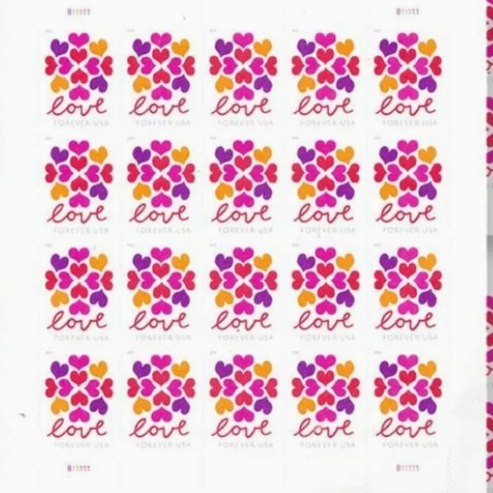 100 Love Hearts‎ Blossom 2019 Forever Stamps USPS Postage Wedding Invitations